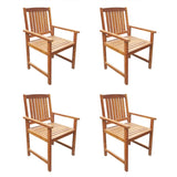 5 Piece Outdoor Dining Set Solid Acacia Wood - Top-Down View