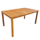 7 Piece Outdoor Dining Set Solid Acacia Wood - Front View