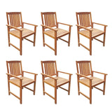 7 Piece Outdoor Dining Set Solid Acacia Wood - Top-Down View