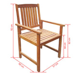 7 Piece Outdoor Dining Set Solid Acacia Wood - Low Angle