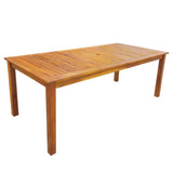 7 Piece Outdoor Dining Set Solid Acacia Wood - Front View