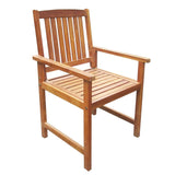 Garden Chairs 2 pcs Solid Acacia Wood Brown - Front View