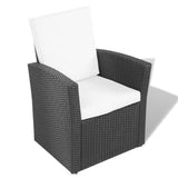 4 Piece Garden lounge set with Cushions Poly Rattan Black - 45-Degree Angle