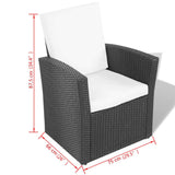 4 Piece Garden lounge set with Cushions Poly Rattan Black - Extra Image
