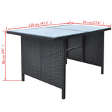 6 Piece Outdoor Dining Set with Cushions Poly Rattan Black - Extra Image