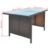 6 Piece Outdoor Dining Set with Cushions Poly Rattan Brown - Extra Image