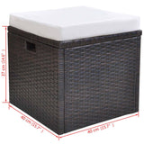 6 Piece Outdoor Dining Set with Cushions Poly Rattan Brown - Extra Image