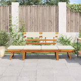 Garden Bench with Cushions 2-in-1 190 cm Solid Acacia Wood - Side View