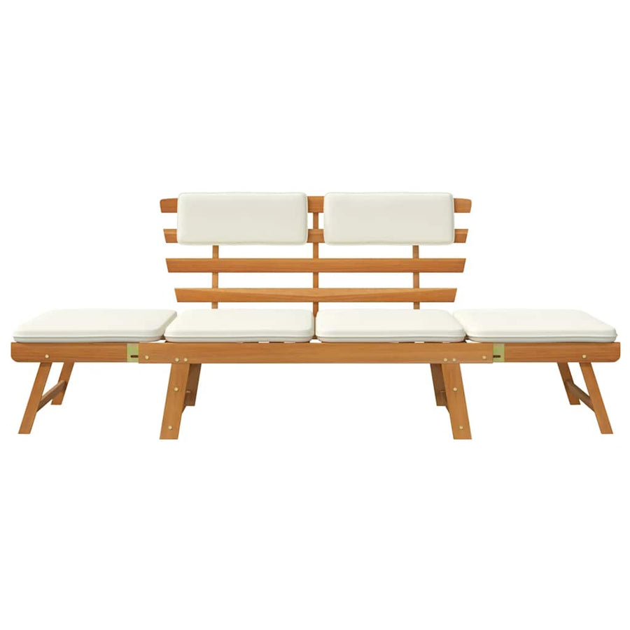 Garden Bench with Cushions 2-in-1 190 cm Solid Acacia Wood