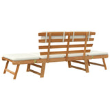 Garden Bench with Cushions 2-in-1 190 cm Solid Acacia Wood - Rear View