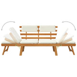 Garden Bench with Cushions 2-in-1 190 cm Solid Acacia Wood - Close-Up Angle