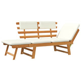 Garden Bench with Cushions 2-in-1 190 cm Solid Acacia Wood - Low Angle