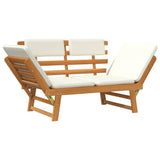 Garden Bench with Cushions 2-in-1 190 cm Solid Acacia Wood - Extra Image