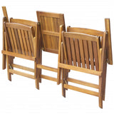 Folding Garden Bench with Tea Table 140 cm Solid Acacia Wood - Side View