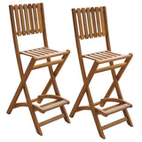 3 Piece Bistro Set Solid Acacia Wood - Side View