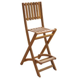 3 Piece Bistro Set Solid Acacia Wood - Top-Down View
