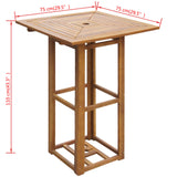 3 Piece Bistro Set Solid Acacia Wood - Rear View