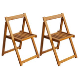 Folding Chairs 2 pcs Solid Acacia Wood