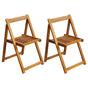 Folding Chairs 2 pcs Solid Acacia Wood