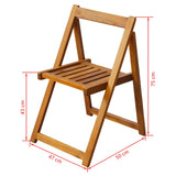 Folding Chairs 2 pcs Solid Acacia Wood