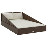 Garden Bed Brown 110x200 cm Poly Rattan - Front View