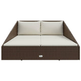 Garden Bed Brown 110x200 cm Poly Rattan - Side View