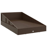 Garden Bed Brown 110x200 cm Poly Rattan - Rear View