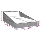 Garden Bed Brown 110x200 cm Poly Rattan - Low Angle