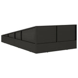 Garden Bed Black 110x200 cm Poly Rattan - 45-Degree Angle