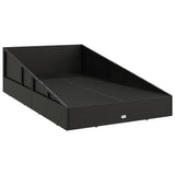Garden Bed Black 110x200 cm Poly Rattan - Rear View