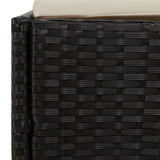 Garden Bed Black 110x200 cm Poly Rattan - Close-Up Angle