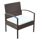 4 Piece Garden Lounge Set with Cushions Poly Rattan Brown - 45-Degree Angle