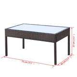 4 Piece Garden Lounge Set with Cushions Poly Rattan Brown - Extra Image