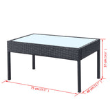 4 Piece Garden Lounge Set with Cushions Poly Rattan Black - Extra Image