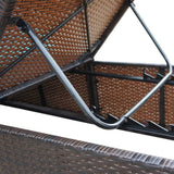 Sun Lounger with Cushion Poly Rattan Brown - Close-Up Angle