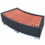 Spa Step Poly Rattan 92x45x25 cm Black - Front View