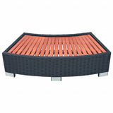 Spa Step Poly Rattan 92x45x25 cm Black - Top-Down View