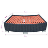 Spa Step Poly Rattan 92x45x25 cm Black - Close-Up Angle