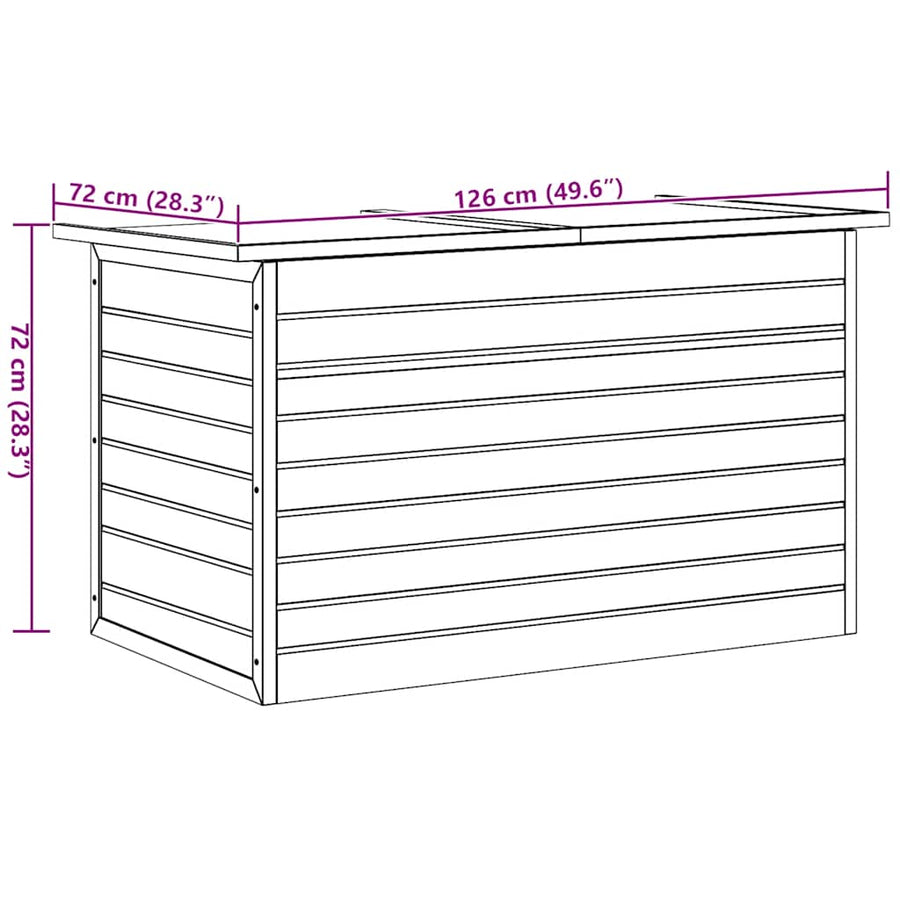 Garden Storage Box 126x72x72 cm Wood