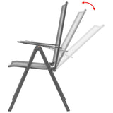 Stackable Garden Chairs 2 pcs Steel Grey - Front View