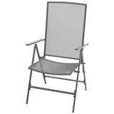 Stackable Garden Chairs 2 pcs Steel Grey - Side View