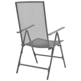 Stackable Garden Chairs 2 pcs Steel Grey - Top-Down View