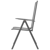 Stackable Garden Chairs 2 pcs Steel Grey - 45-Degree Angle
