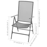 Stackable Garden Chairs 2 pcs Steel Grey - Low Angle