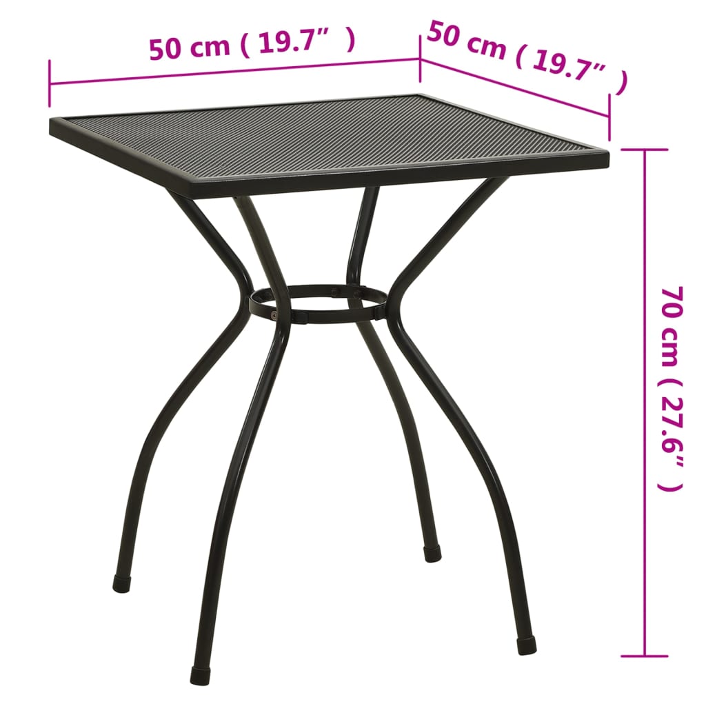 Bistro Table 50x50x70 cm Steel Mesh