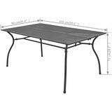 Garden Table 150x90x72 cm Steel Mesh