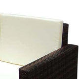 2 Piece Garden Lounge Set with Cushions Poly Rattan Brown - Rear View
