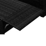 2 Piece Garden Lounge Set with Cushions Poly Rattan Black - 45-Degree Angle