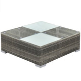 5 Piece Garden Lounge Set with Cushions Poly Rattan Grey