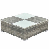 8 Piece Garden Lounge Set with Cushions Poly Rattan Grey - Side View